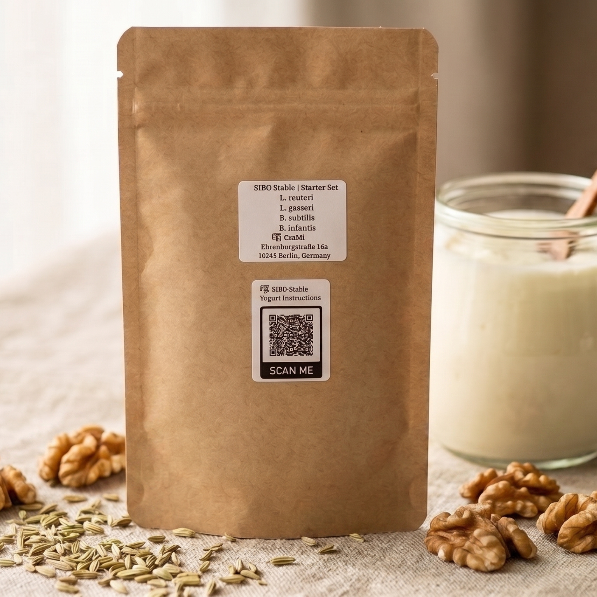 GutMi | L. reuteri + B. subtilis + L. gasseri + B. infantis | SIBO Stable | Set Starter Yogurt | Kultur Starter | 3 Starter Yogurt